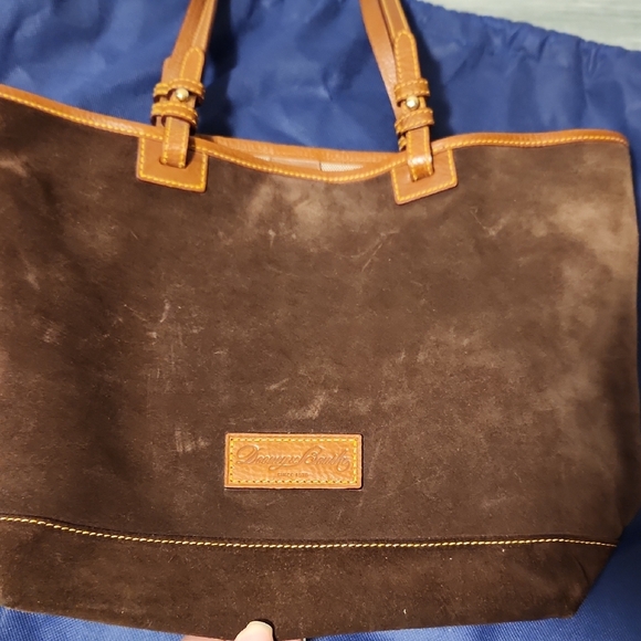 Dooney & Bourke Brown Tote Bag with Leather Trim - Picture 3 of 14